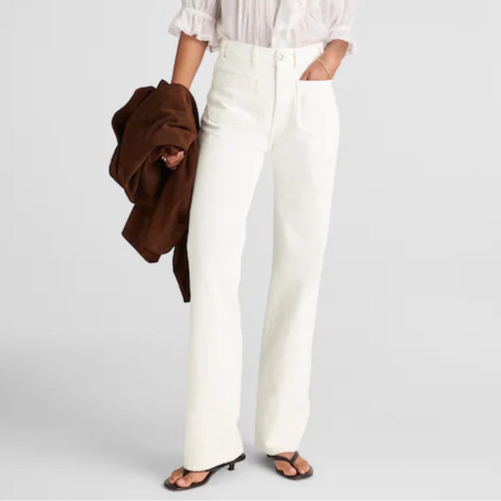 NEW MADEWELL The Cleo Straight Jean in White Rigid Denim Size‎ 31